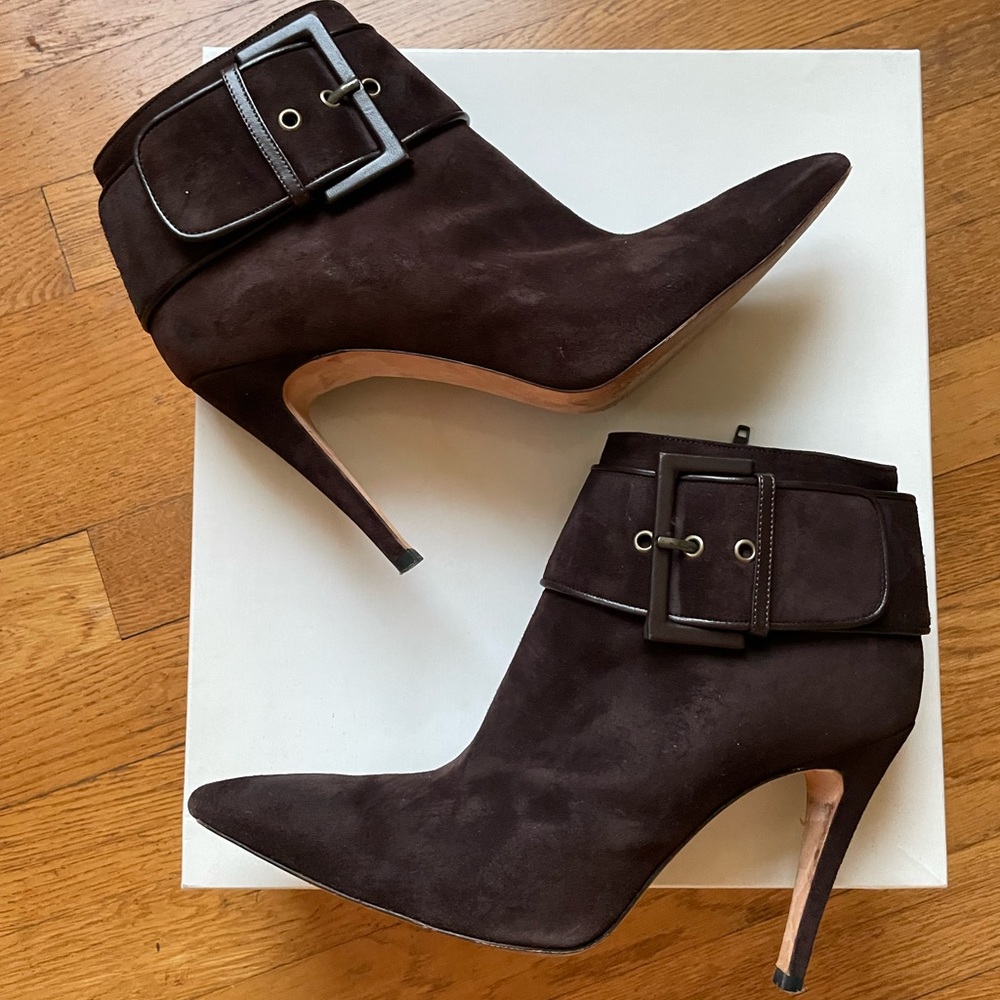 Manolo Blahnik ankle booties.